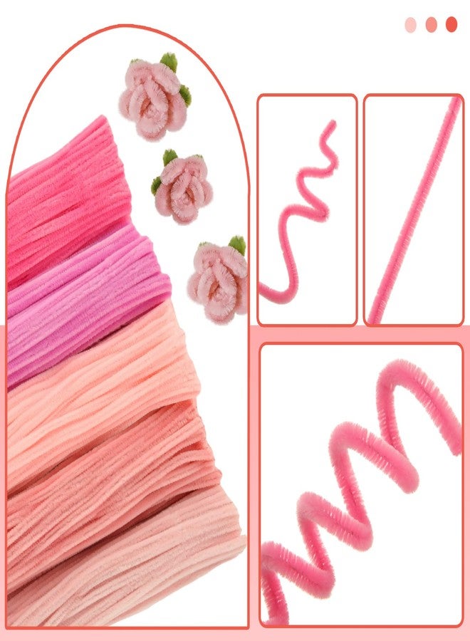 FVIEXE 1500PCS Pipe Cleaners, Pipe Cleaners Craft Supplies, Pink Color Chenille Stems Pipe Cleaners Bulk Fuzzy Sticks for DIY Arts Crafts Project Decorations - Image 3