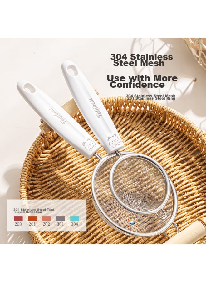 GRASEY Guangyi, Fine Mesh Strainer, 304 Stainless Steel Soy Milk Filter Screen, Baby Food Strainer Two-piece Set, Gy7356  - Image 2