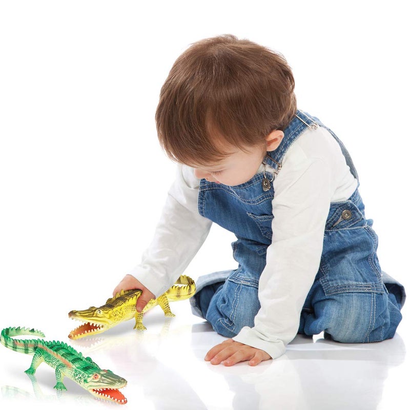 ArtCreativity Soft Alligator Toys for Kids, Set of 2, PVC Animal Figurines, 14.5” Long Alligator Toys for Pretend Play and Wildlife Decorations, Gifts and Favors for Safari or Zoo Birthday Party - Image 5