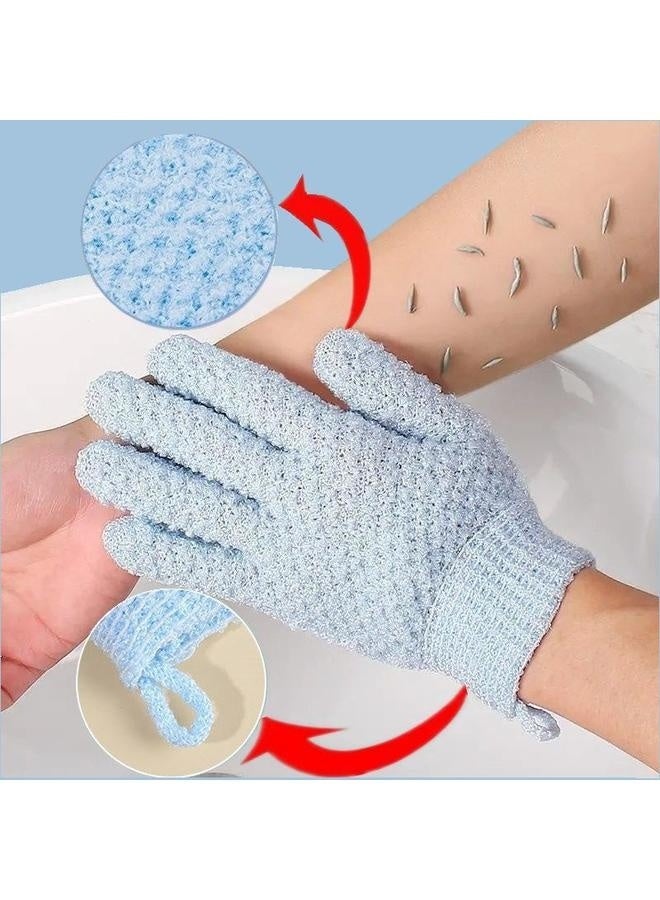2 PCS Deep Exfoliating Bath Gloves Mitt with Hanging Loop for Shower, Spa, Body Scrubs, Dead Skin Cell Remover Bathing Accessories - Image 1
