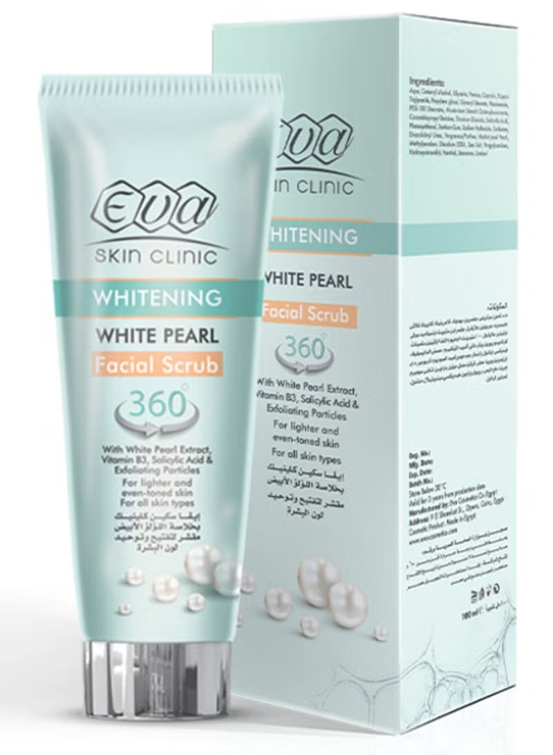 إيفا مقشر الوجه وايت بيرل من سكين كلينيك - (100 مل) | يُوحد لون البشرة ويُقلل من البقع الداكنة | مقشر لطيف بخلاصة اللؤلؤ - Image 1