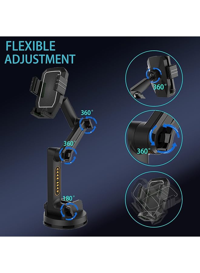 KASTWAVE Heavy-Duty Truck Phone Mount - 16.9" Long Arm Dashboard/Windshield Holder With Super Suction Cup, 360° Adjustable For Pickup & Commercial Trucks (Black, 3Lb Capacity) - Image 5