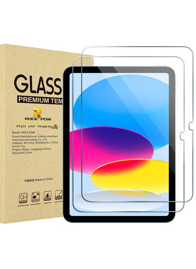 Rock Pow - 2 Pack Screen Protector for iPad (A16) 11th 11inch Generation 2025/iPad 10th 10.9 Inch 2022, Tempered Glass Film for iPad 11th Gen 11" A3354, A3355, A3356/10th Gen 10.9"A2696/A2757/A2777 - Image 1
