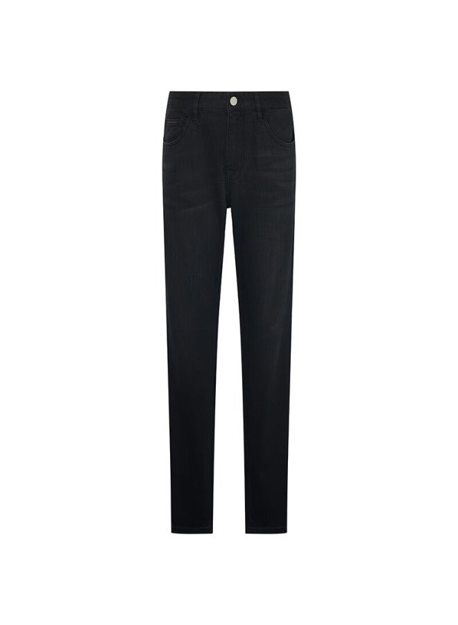Saint Angelo Baoxiniao Men's Straight-leg Jeans Business Casual Versatile Textured Trousers Keud251010u Black Gray 33 - Image 2