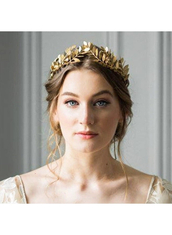 JAKAWIN Jakawin Wedding Gold Leaf Crowns and Tiaras Bridal Headband Prom Crown Costume Greek Goddess Hair Accessories for Women and Girls HB009 (Gold)  - Image 4
