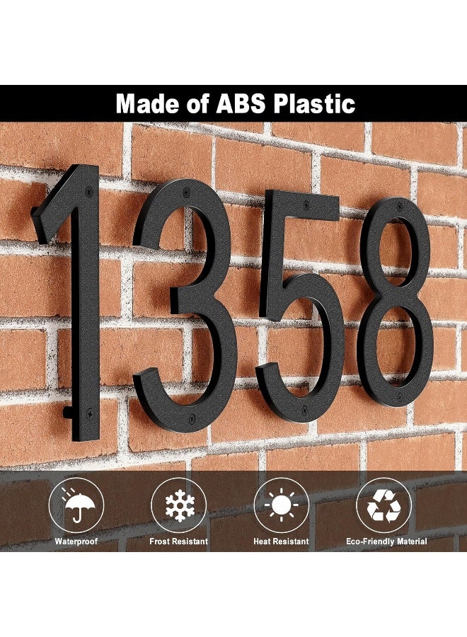 IVERRA 10 Inch Black House Numbers for Outside, Large Floating Home Address Numbers, Modern Exterior Plastic House Numbers for Door Wall Street Garage Gate (4)  - Image 4