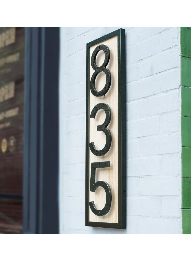 IVERRA 10 Inch Black House Numbers for Outside, Large Floating Home Address Numbers, Modern Exterior Plastic House Numbers for Door Wall Street Garage Gate (4)  - Image 2