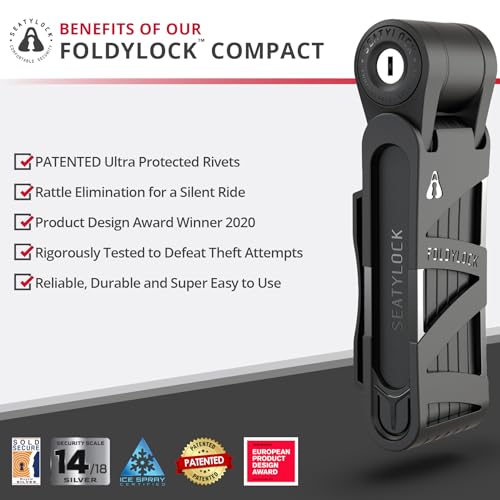 Seatylock FoldyLock Compact Folding Bike Lock - Award Winning Patented Lightweight High Security Bicycle Lock - Heavy Duty Anti Theft Smart Secure Guard with Keys & Case for Bikes or Scooters - Image 2