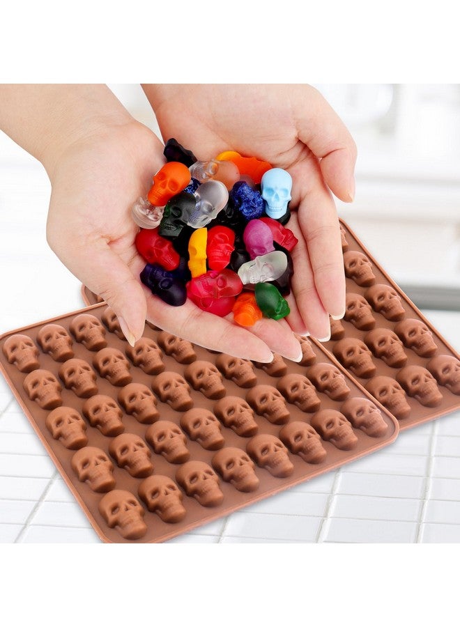 BUSOHA Gummy Skull Candy Molds Silicone, 2 Pack 40 Cavity Non-Stick Skull Silicone Molds with 1 Droppers for Chocolate, Candy, Jelly, Ice Cube, Dog Treats - Image 4