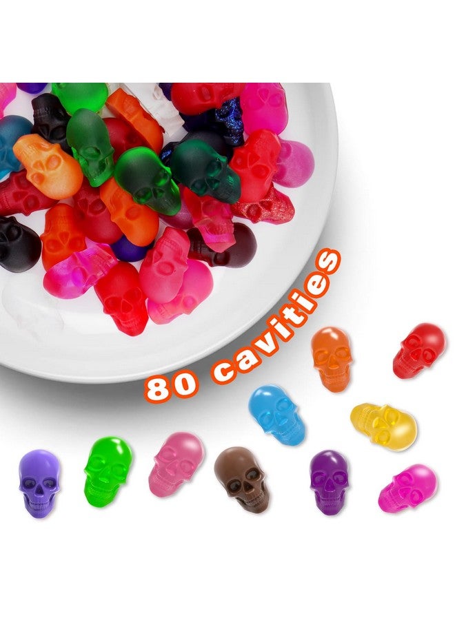 BUSOHA Gummy Skull Candy Molds Silicone, 2 Pack 40 Cavity Non-Stick Skull Silicone Molds with 1 Droppers for Chocolate, Candy, Jelly, Ice Cube, Dog Treats - Image 3