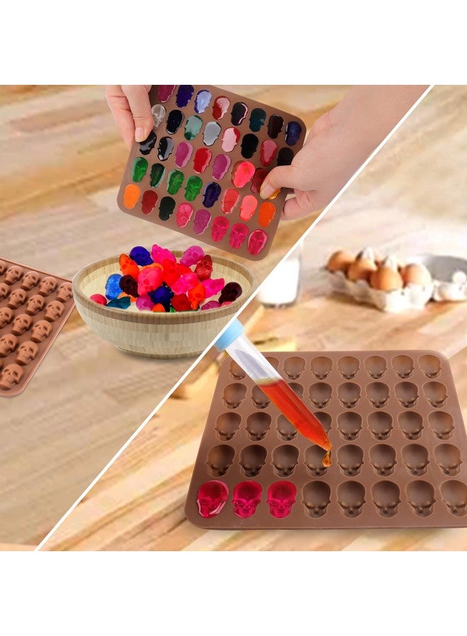 BUSOHA Gummy Skull Candy Molds Silicone, 2 Pack 40 Cavity Non-Stick Skull Silicone Molds with 1 Droppers for Chocolate, Candy, Jelly, Ice Cube, Dog Treats - Image 5