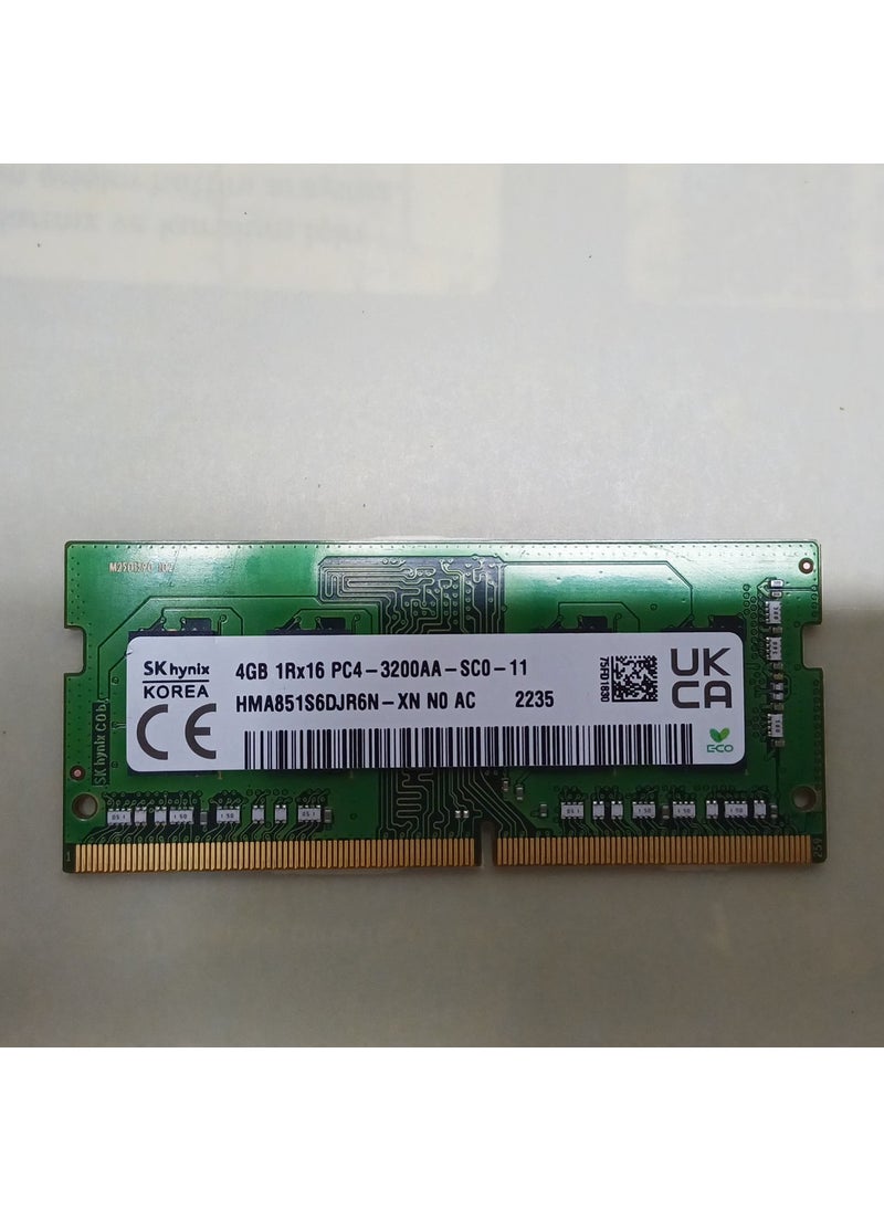 SK Hynix 4 GB Ram (1RX16) Ddr4 3200 Mhz HMA851S6DJR6N-XN Laptop 