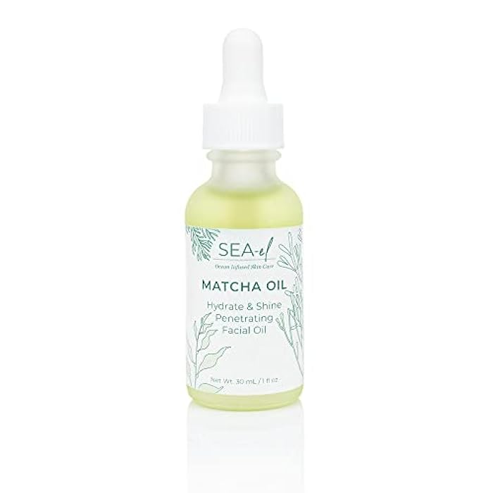 Sea-El Matcha Face Oil Skincare - Hydrating Glow Green Tea & Sea Kelp Facial Oil Blend - Calming & Deeply Penetrating Antioxidant-Rich Moisturizer for Women & Men, Vegan, All Skin Types - 1 Fl Oz - Image 1