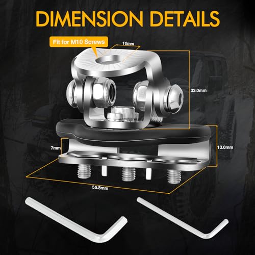 Rfroad Lighting Hood Mount Light Brackets 2PCS Universal Ditch Pod Light Mount Brackets Hood Clamps for Truck Pickup UTV SUV Car No Drilling 304 Stainless Steel - Image 3
