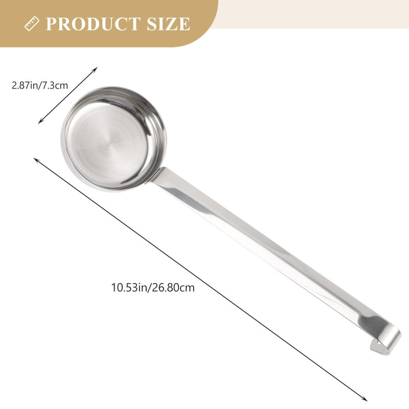 Stainless Steel Pizza Sauce Ladle Flat Bottom Measuring Spoon Long Handle Kitchen Scoop - Image 3