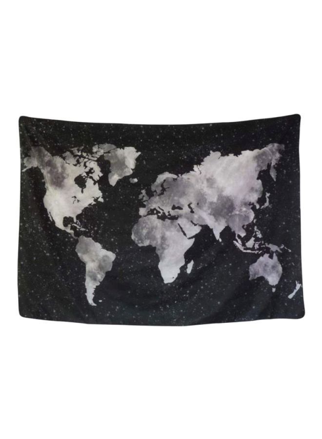 NIBEMINENT World Map Designed Beach Towel Black/White 150x130centimeter