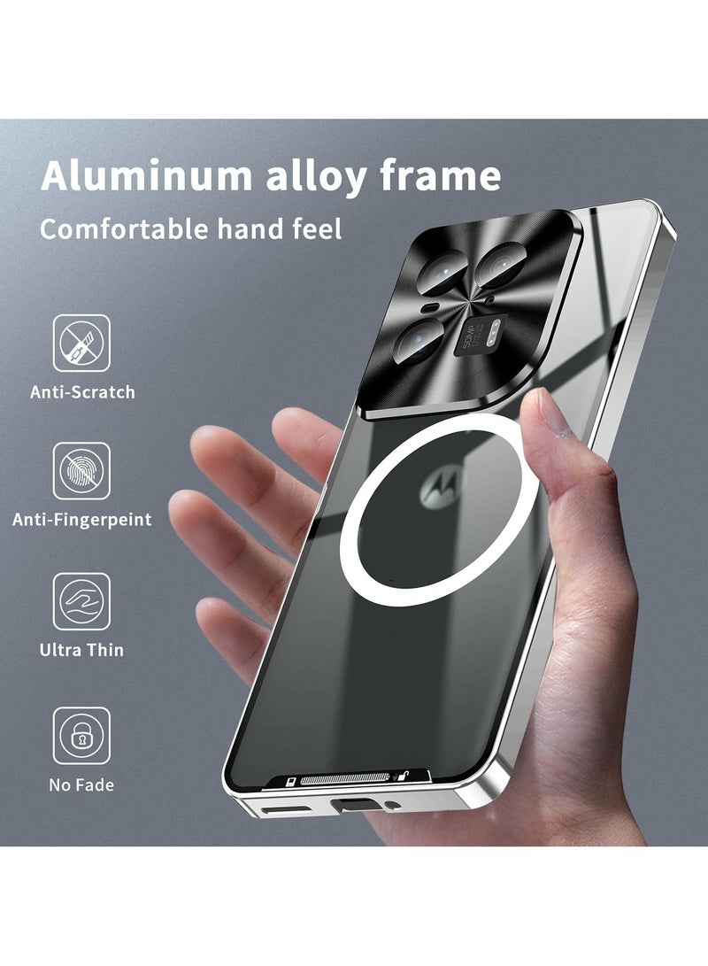 عام حالة معدنية مغناطيسية ومُجمّدة متوافقة مع موتورولا إيدج 50 ألترا (2024)، بإطار معدني وغطاء خلفي مُجمّد ومقاوم للصدمات من مادة الـ PC، وتدعم الشحن اللاسلكي المغناطيسي. - Image 3