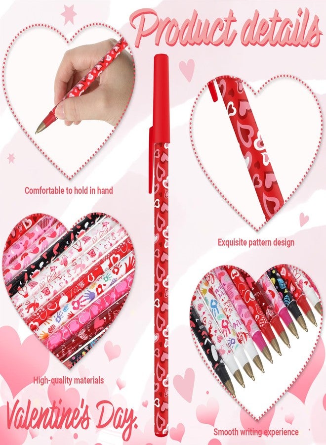 Faccito 48 Pcs Valentine's Day Pens Bulk Heart Ballpoint Pens Valentines Party Favors Valentine Heart Black Gel Ink for Birthday Wedding Exchange Gift Party Supplies - Image 3