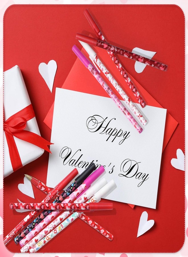 Faccito 48 Pcs Valentine's Day Pens Bulk Heart Ballpoint Pens Valentines Party Favors Valentine Heart Black Gel Ink for Birthday Wedding Exchange Gift Party Supplies - Image 5
