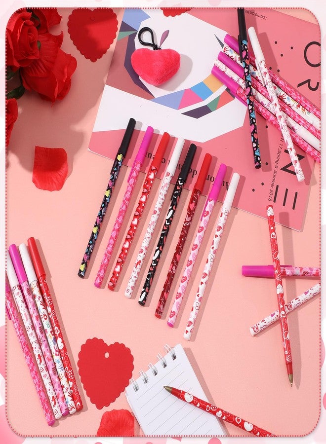 Faccito 48 Pcs Valentine's Day Pens Bulk Heart Ballpoint Pens Valentines Party Favors Valentine Heart Black Gel Ink for Birthday Wedding Exchange Gift Party Supplies - Image 4
