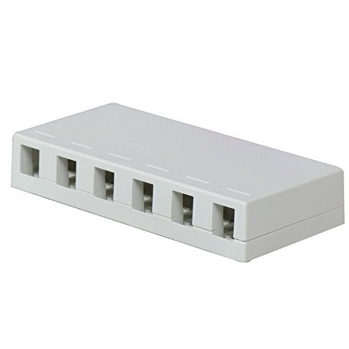 On-Q Legrand - OnQ Six Port Surface Mount Box Supports 6 Keystone Inserts, QuickConnect RJ25 6p6c Telephone Keystone Insert, White, WP3506WH - Image 2