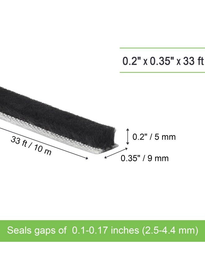 YOCCEK Self-Adhesive Weather Stripping Seal for Doors & Windows – Soundproof Insulation Gap Filler for Sliding, Exterior, Front, and Jamb Frames – 0.2" x 0.35" x 33 ft, Black - Image 2