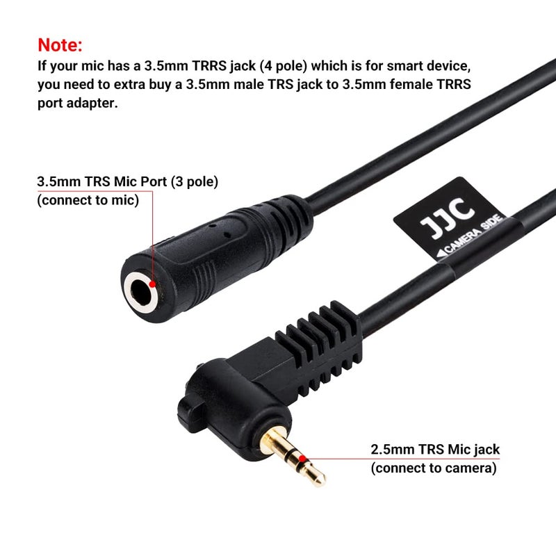 JJC 3.5mm Female to 2.5mm Male Microphone Audio Cable Mic Adapter for Fuji Fujifilm X-T30 II X-T30 X-T20 X-T10 X100VI X100V X100F X100T X-T100 X-PRO3 X-PRO2 X-T1 X-E3 X-E2S X-E2 X-E1 and XF10 Camera - Image 2