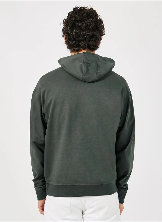 Styli Slogan Text Print Relaxed Fit Hoodie
