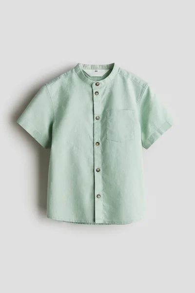 H&M Linen-blend grandad shirt