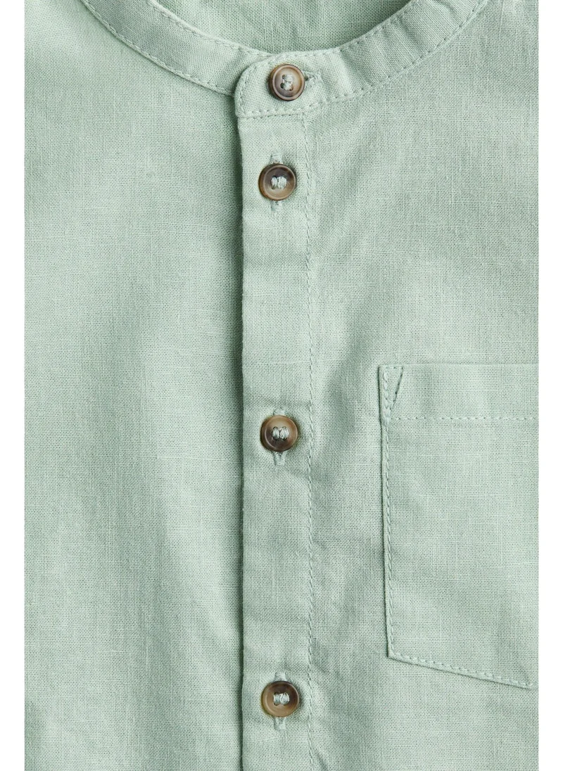 H&M Linen-blend grandad shirt