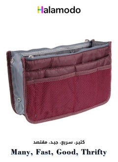 Burgundy Large Capacity Cosmetic Bag Double Zipper Wash Bag Multifunctional Storage Bag