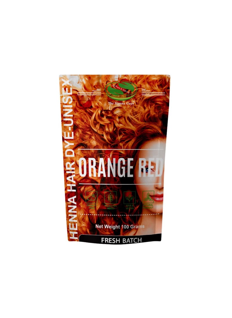 The Henna Guys 1 Pack Of Red/Orange Henna Hair & Beard Color/Dye 100 Grams - Natural Hair Color, Plant-based Hair Dye - The Henna Guys 
