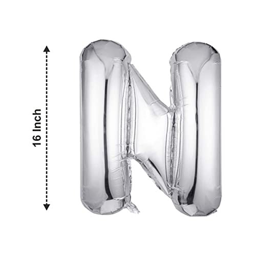 JUST PARTY Silver Letters Alphabets Foil Balloons for Birthday/Anniversary/Bachelorette/Wedding/Farewell & Other Ocassions, Make Your Own Custom Phrase - Image 3