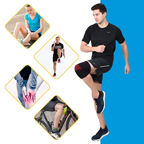 AccuSure Knee Brace Compression Sleeve- Best Support for Arthritis, ACL, Running, Basketball, Meniscus Tear, Sports, Joint Pain Relief, Injury Recovery For Men, Women (Large)Neoprene - Image 3