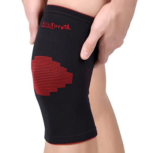 AccuSure Knee Brace Compression Sleeve- Best Support for Arthritis, ACL, Running, Basketball, Meniscus Tear, Sports, Joint Pain Relief, Injury Recovery For Men, Women (Large)Neoprene - Image 2