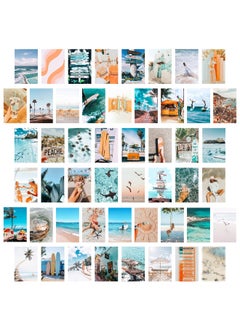 CY2SIDE 50PCS Blue Aesthetic Picture for Wall Collage 50 Set 4x6 inch Summer Beach Collage Print Kit Fashion Room Decor for Girls Room Wall Art Print Dorm Photo Display VSCO Posters for Bedroom  - Image 1