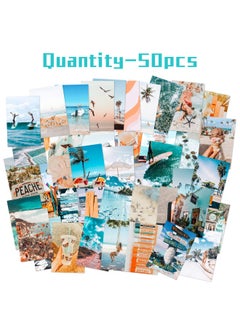 CY2SIDE 50PCS Blue Aesthetic Picture for Wall Collage 50 Set 4x6 inch Summer Beach Collage Print Kit Fashion Room Decor for Girls Room Wall Art Print Dorm Photo Display VSCO Posters for Bedroom  - Image 2