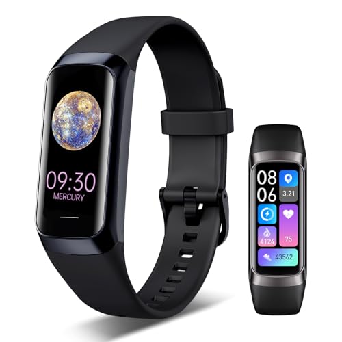 VUHIGIB Fitness Tracker, 24/7 Heart Rate Blood Oxygen Blood Pressure Body Temp Monitor Sleep Calorie Tracker with 1.1" AMOLED Touch Color Screen Pedometer Smart Watch Waterproof for Women Men - Image 1