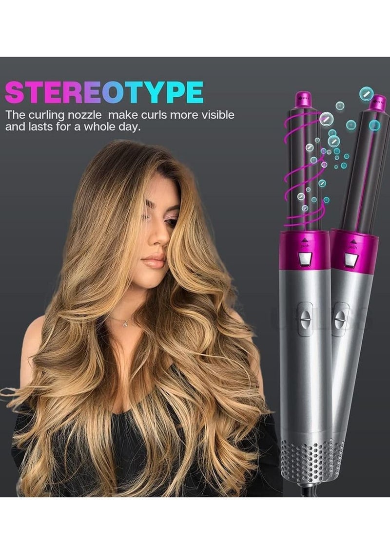 Styler 5 in 1 Hair Dryer Hot Air Brush Styler Negative ​Ion Hair Straightener Volumizer Hair Curler Hot Air Wrap Comb Brush(UK) - Image 2