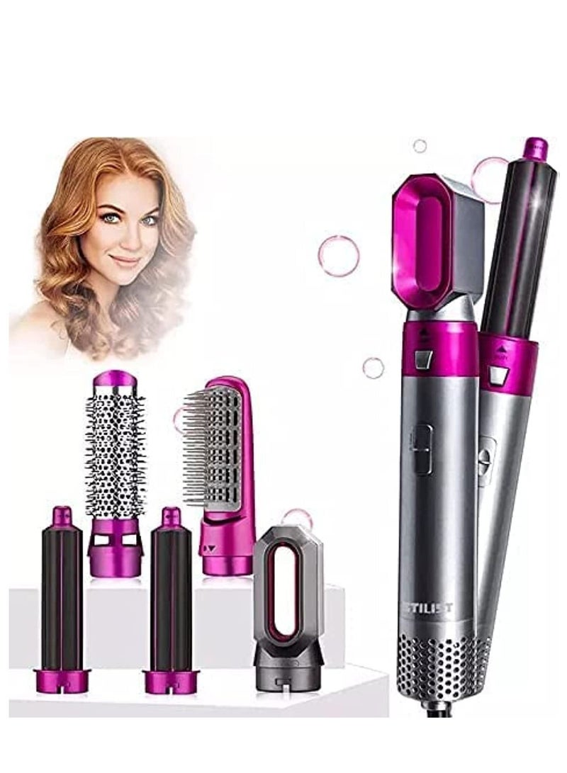 Styler 5 in 1 Hair Dryer Hot Air Brush Styler Negative ​Ion Hair Straightener Volumizer Hair Curler Hot Air Wrap Comb Brush(UK) - Image 3
