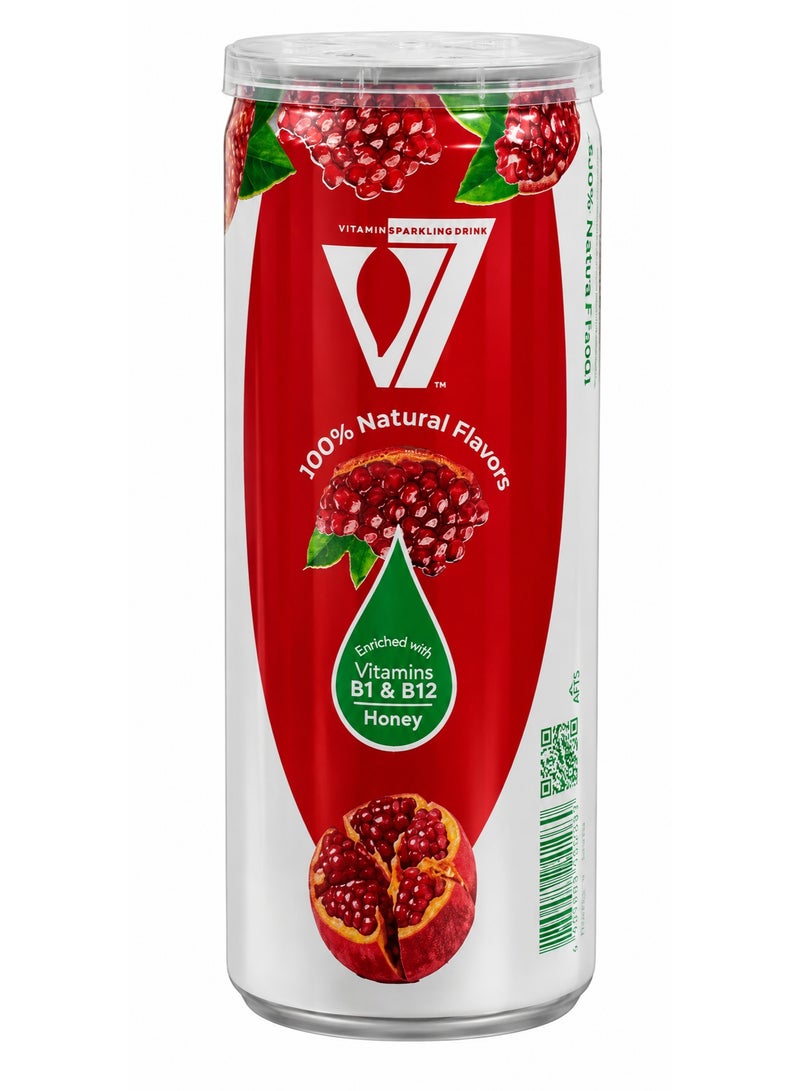 V7 Vitamin Sparkling Drink 100% Natural Flavors - Pomegranate - Image 1
