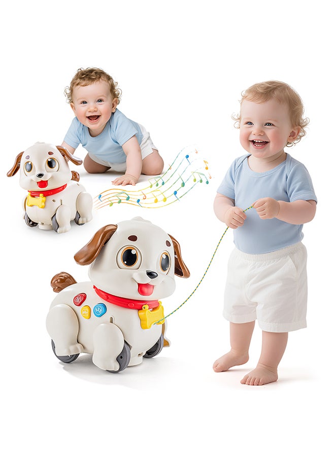 Hola Crawl & Pull Along Learning Puppy for Babies 6+ Months | Interactive Musical Dog Toy with Lights & Sounds | Encourages Walking & Motor Skills - Image 2