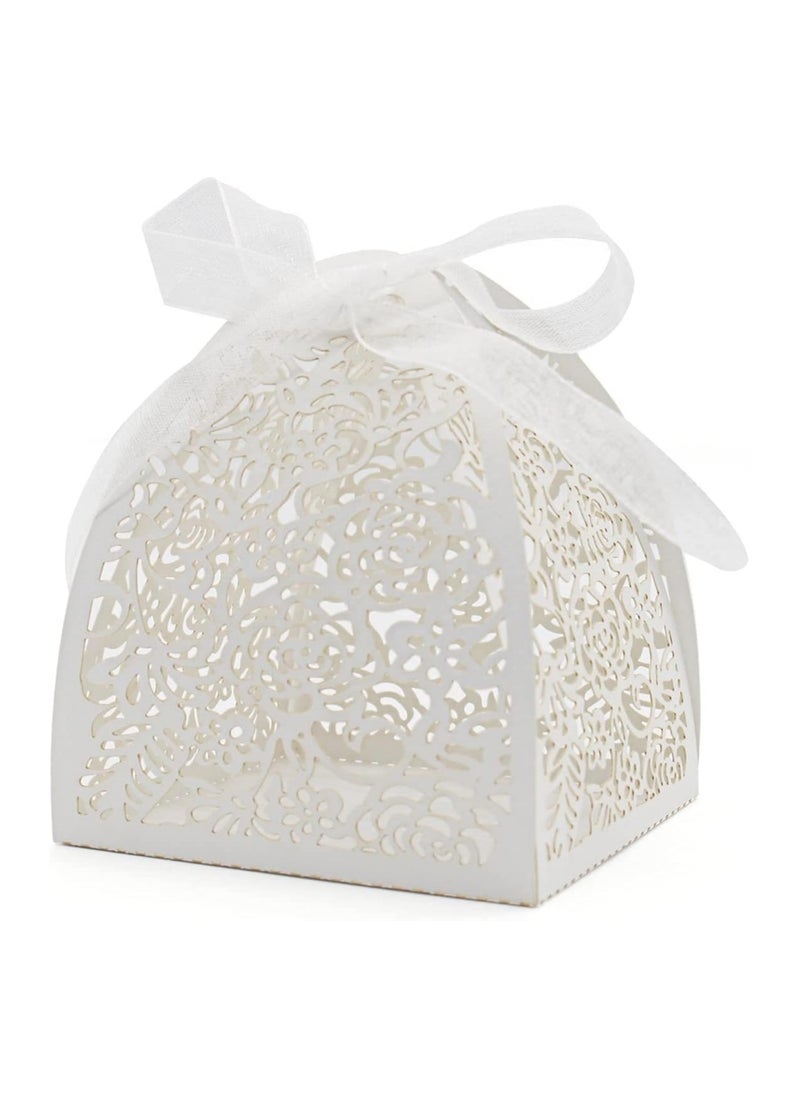 General 70pcs laser cut rose candy box, gift box 2.5‘ x 2.5’ x 3.1’, gift box bridal shower anniversary birthday party wedding favours  - Image 1