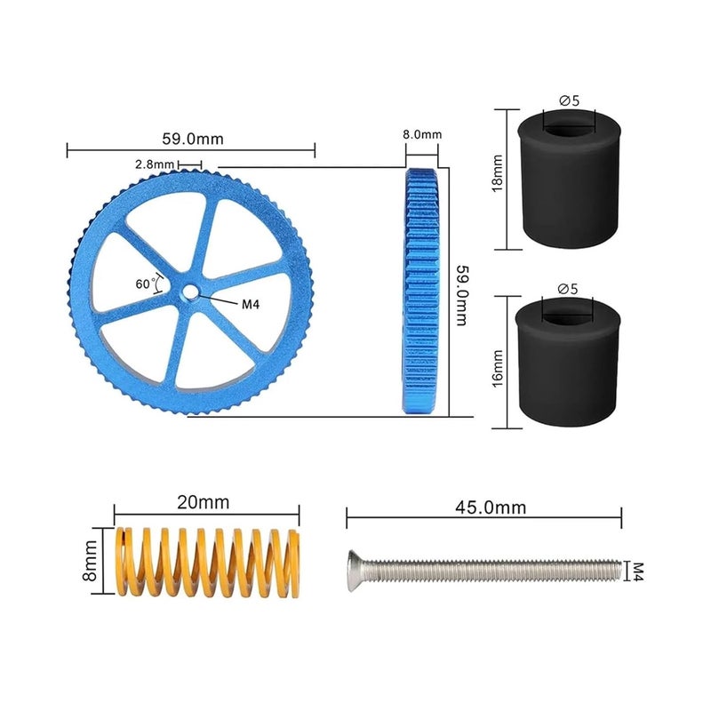 3D Printer Heatbed Leveling Kit 16 Pcs Option 7 Color - Image 4