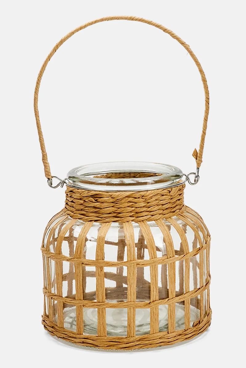 Muy Mucho Glass Candle Holder, Transparent