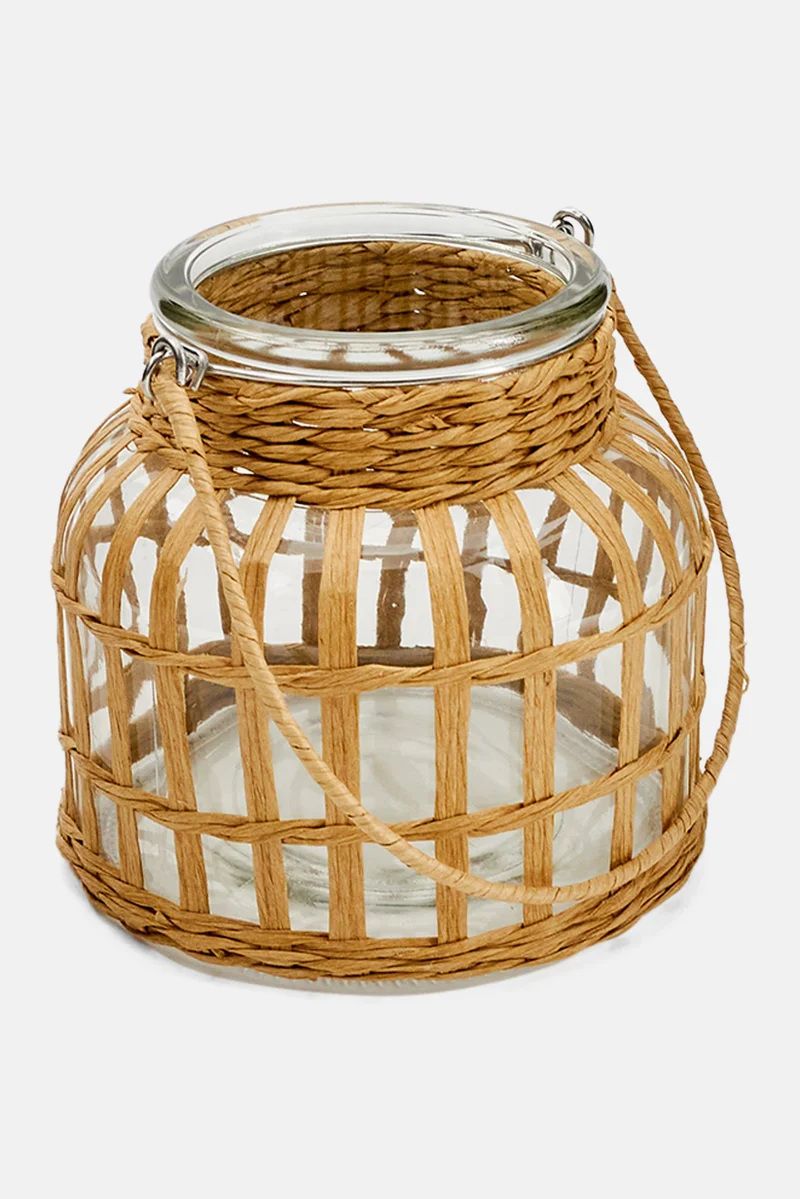 Muy Mucho Glass Candle Holder, Transparent