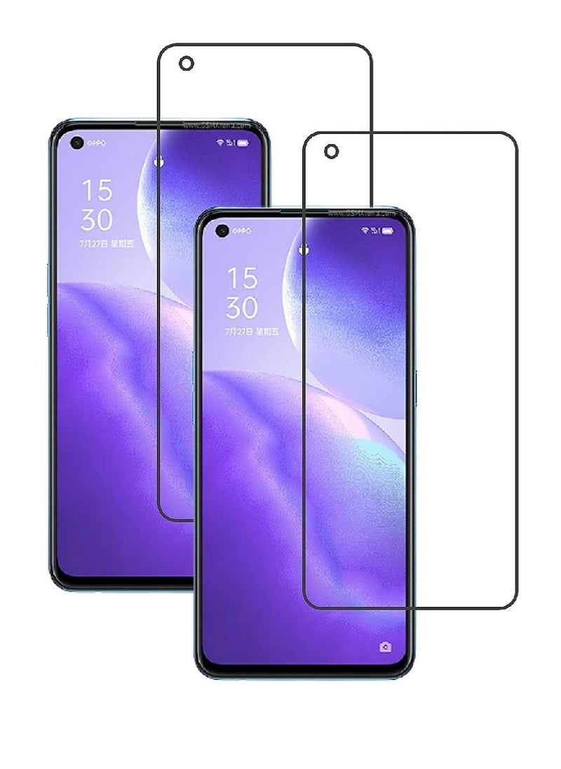 Super 2 Pieces  Tempered Glass Screen Protector Clear Designed For Oppo Reno5 5G Full Screen Coverage And Bubble Free - Image 1