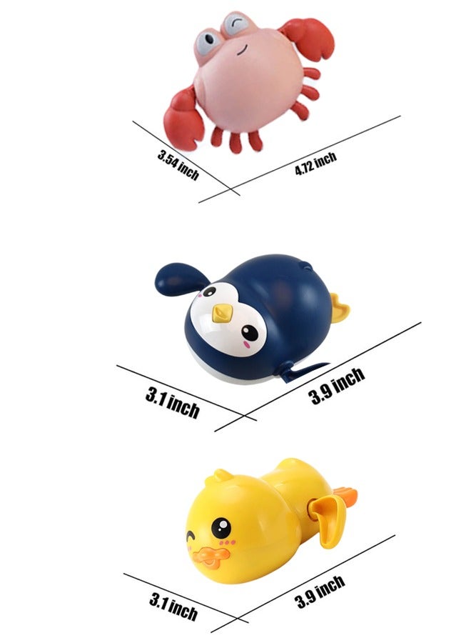 Baby Bath Toy,Cute Animal with Clockwork Bathtub Swimming Pool Toys for Toddlers 1-3, Boys & Girls, 3 Packs - Image 4