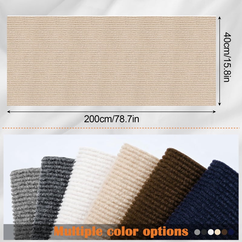 Inchoco Cat Scratching Pad - 78.7" x 15.8" Trimmable Self-Adhesive Cats Claws Scratch Furniture Protector, DIY Cat Climbing Couch Protector for Scratch Post Cat Tree Replacement Indoor (Khaki) - Image 2