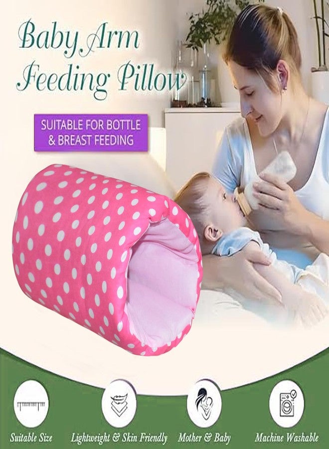 ParentsLap Baby Feeding Arm Pillow for New Born Nursing Pillow for Breast and Bottle Feeding Pillow (Polka dot) (Pink) - Image 2